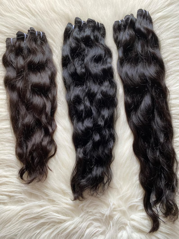 Indian Temple Human Hair High Quality Raw Unprocessed Wavy Texture