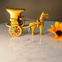 Handcrafted Brass Horse Cart Sculpture | Elegant Showpiece for Home Decoration By Aakrati