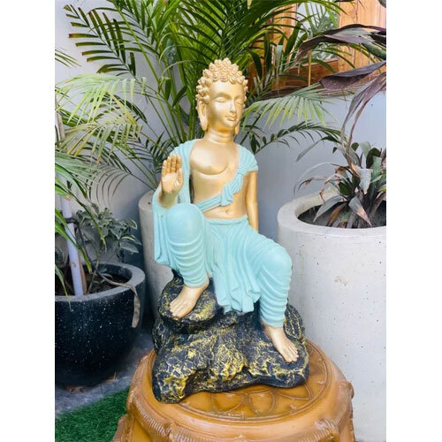 Fiber Buddha Statue - 20 Inches, Antique Imitation Style | Durable, Eco-friendly Materials
