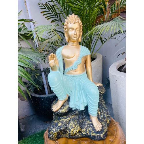 Fiber Buddha Statue - 20 Inches, Antique Imitation Style | Durable, Eco-friendly Materials