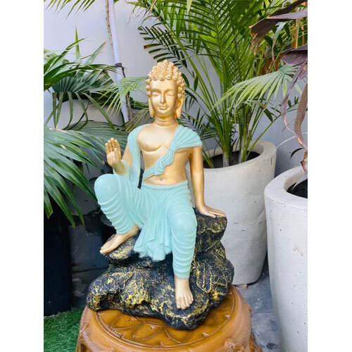 Fiber Buddha Statue - 20 Inches, Antique Imitation Style | Durable, Eco-friendly Materials