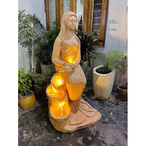 Dhanwanti Lady Indoor Fountain With Led Light for Home and Garden Decor