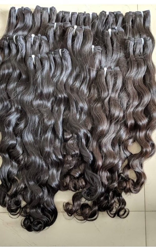 100% Raw Indian unprocessed Human Hair Extensions wavy/ Straight Bundle