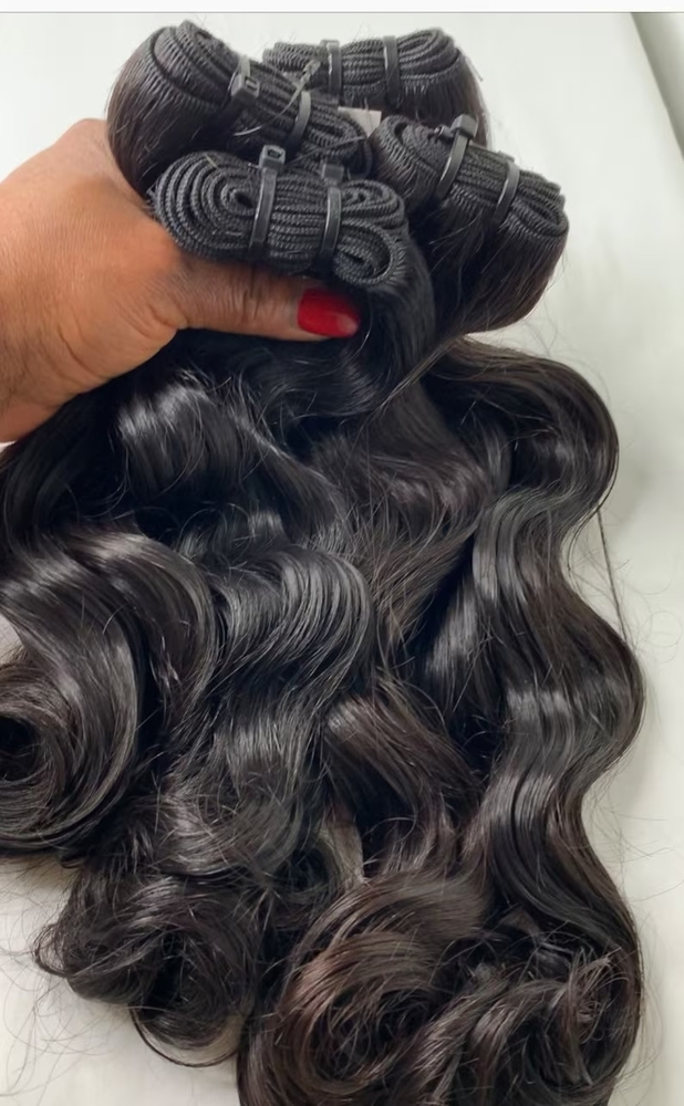 100% Raw Indian unprocessed Human Hair Extensions wavy/ Straight Bundle