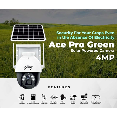 Godrej Ace Pro Green Solar Powered Camera 4Mp - Camera Pixels: 4 Mega Pixels Pixel (P)