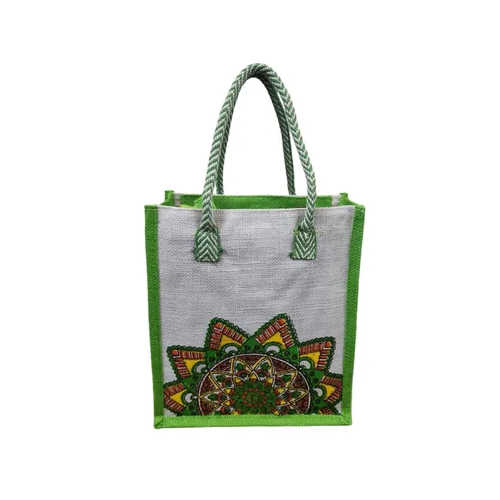 5 Kg Green Printed Jute Shopping Bag - Feature: Washable