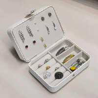 Jewelry Packaging Box - Plastic, 20x18x5 Inches | White Rectangular Design For Earrings, Elegant Printed Style