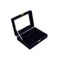 21inch Dark Blue Ring Box - Velvet Material, 21x9 Inches (lxb), Dark Blue Color, Plain Rectangle Design, Ideal For Jewelry Storage