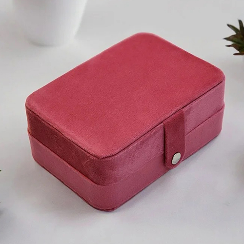 Pink Velvet Jewelry Packaging Box - Design: Plain