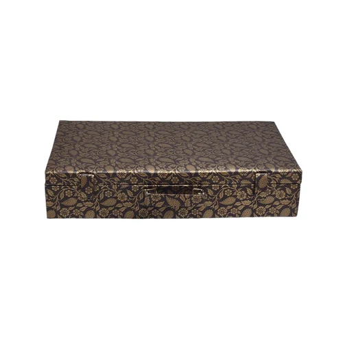 8Inch Brown Wooden Bangle Box - Design: Printed