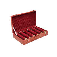Red Printed Wooden Bangle Box - Wooden, 14x10 Inches, Vibrant Red | Elegant Rectangular Design For All Bangle Sizes, Secure Storage Solution