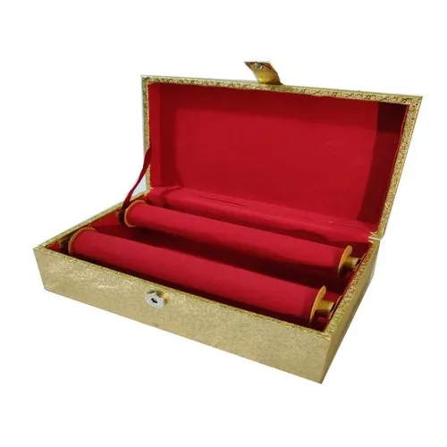 25Inch Wooden Bangle Box - Color: Golden