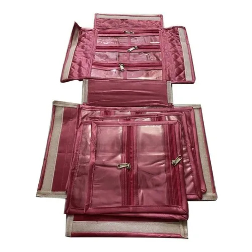 Four Side Folded Makup Bag - Color: Pink