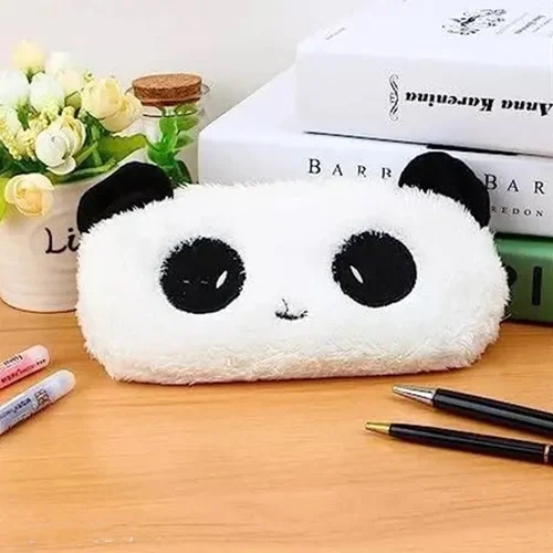 Faux Fur Panda Pencil Case - Feature: High Quality