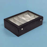 Dark Brown Wooden Watch Box - Wood Material, 20x8 Inches, Dark Brown Color | Rectangular Design, Matte Lamination Surface Handling