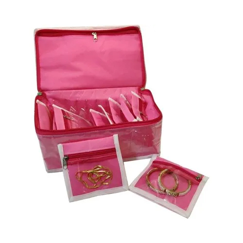 Polyester Jewelry Packaging Pouch - Color: Pink