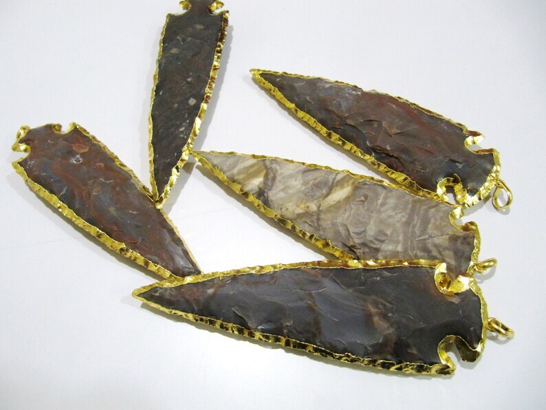 2 Piece Set Natural Jasper Gold Electroplated Edge Single Loop