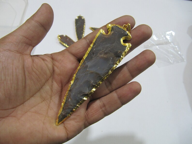 2 Piece Set Natural Jasper Gold Electroplated Edge Single Loop