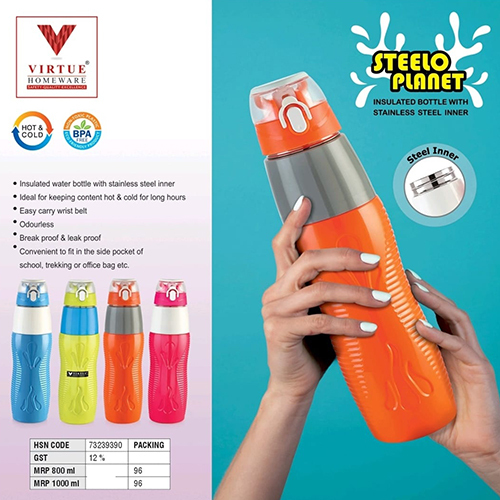 Steelo Planet Insulated Bottle With Stainless Steel Inner - Color: Different Available