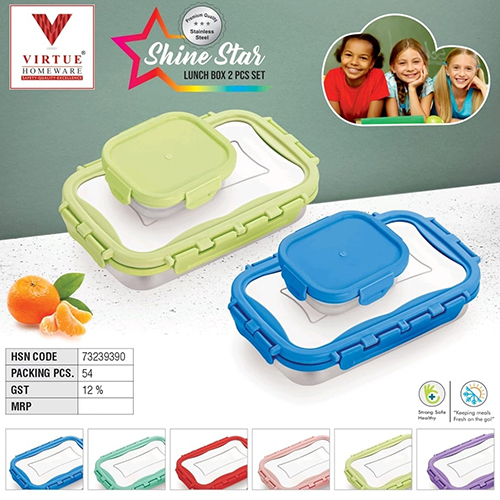 Lunch Box 2 Pcs Set - Color: Different Available