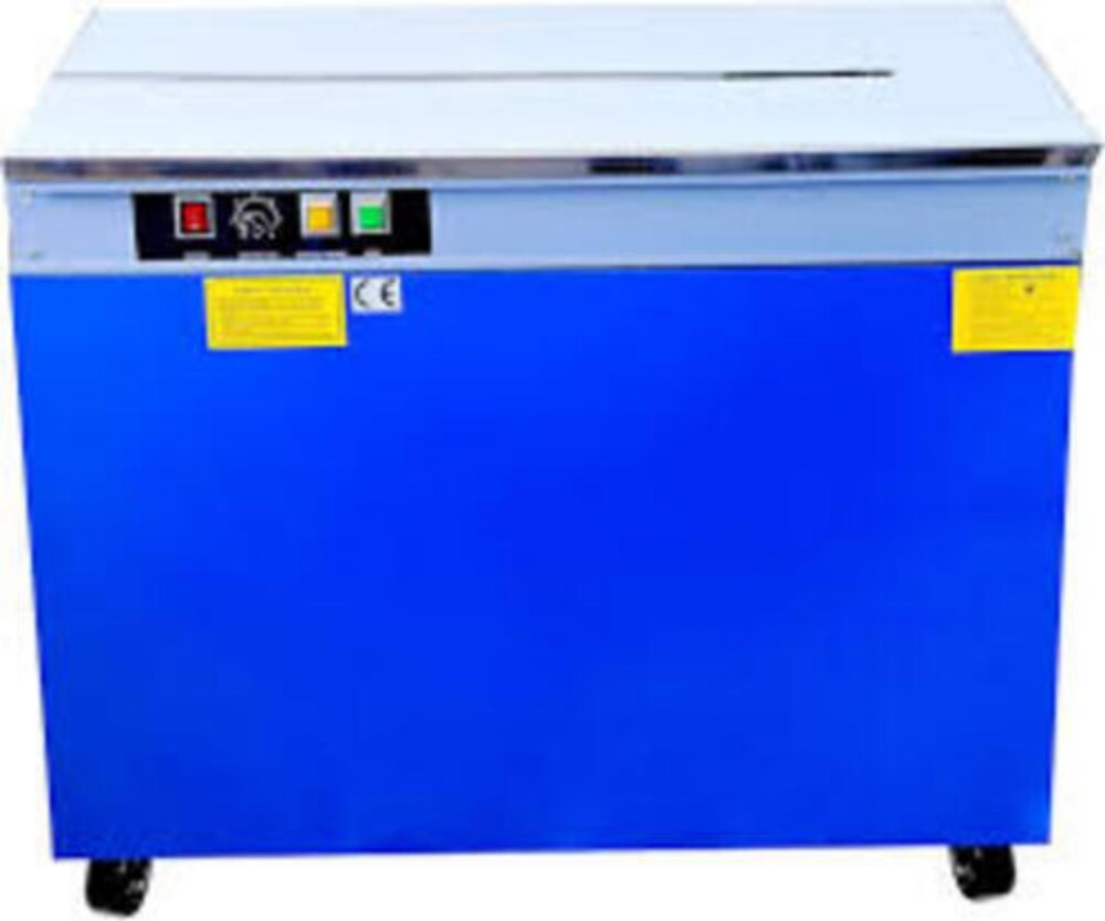 Semi Automatic Strapping Machine - Mild Steel, 6-15 mm Strap Width, 100 Kg Weight, 220 V, 50 Hz, 5-12 m/min Speed | Semi-Automatic, One Year Warranty, Blue Color