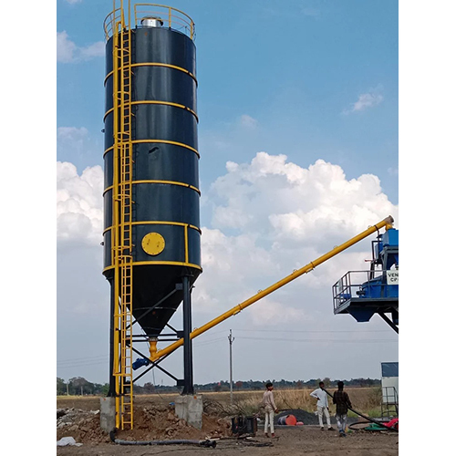 Cement Storage Silo - Steel Material, Cone Bottom Design, Vibrant Green Color | Industrial Use, Painted Finish With Warranty