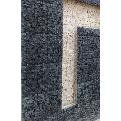 Coco Square Mocha Stone Wall Tile - Color: Black