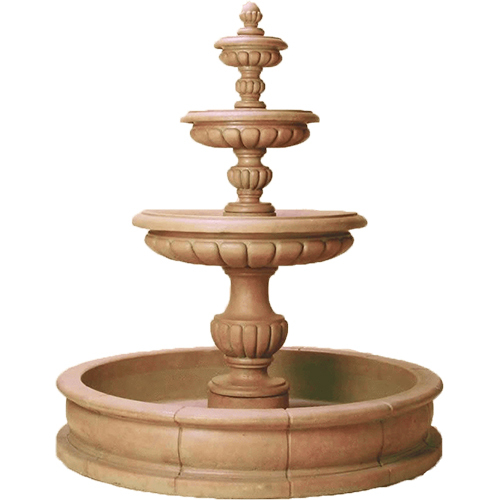 Decorative Stone Fountain - Color: Brown