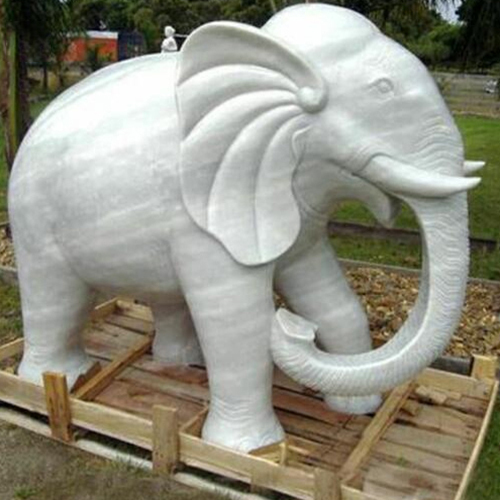 White Stone Elephant - Size: As Per Requirement