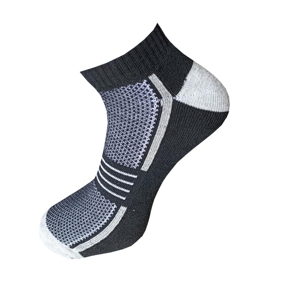 Ankle Compression Socks - High Elasticity Cotton Blend, Black Color | Breathable, Moisture-wicking, Anti-slip Design For Ultimate Support
