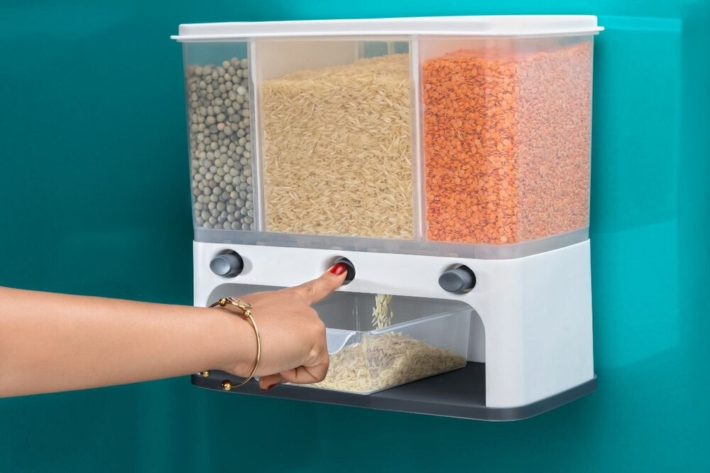 Triple Cereal Dispenser - Capacity: 10 Ltr