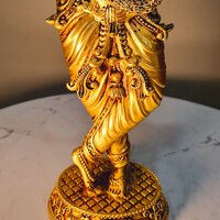 Aakrati Brass Krishna Idol | Lightweight and Exquisite Craft | Traditional Brass Krishna Statue ( Yellow, 12 inch)