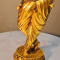 Aakrati Brass Krishna Idol | Lightweight and Exquisite Craft | Traditional Brass Krishna Statue ( Yellow, 12 inch)