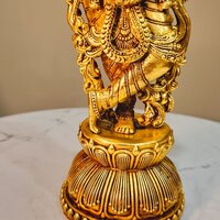 Aakrati Brass Krishna Statue | Lightweight, Classic, and Blessed Art | Elegant Krishna Brass Sculpture ( Yellow, 11 inch)