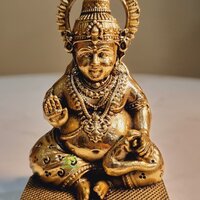 Premium Brass Kuber Idol | Decorative Idol for Bringing Wealth and Good Fortune | Handcrafted Brass Kuber Murti ( Yellow, 3 inch)