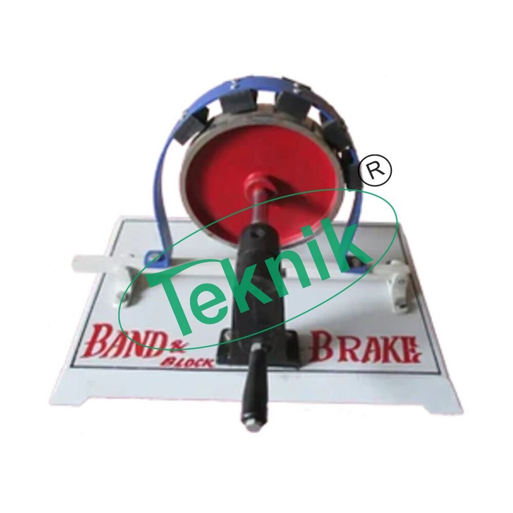 Band And Block Brake - Iron Base With Rubber Block Attachments | Mechanism Model For Educational Demonstrations And Applications