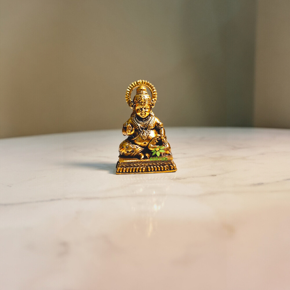 Elegant Brass Kuber Idol | The Symbol Of Wealth For Your Home | Brass Lord Kuber Statue ( Yellow, 2 Inch)