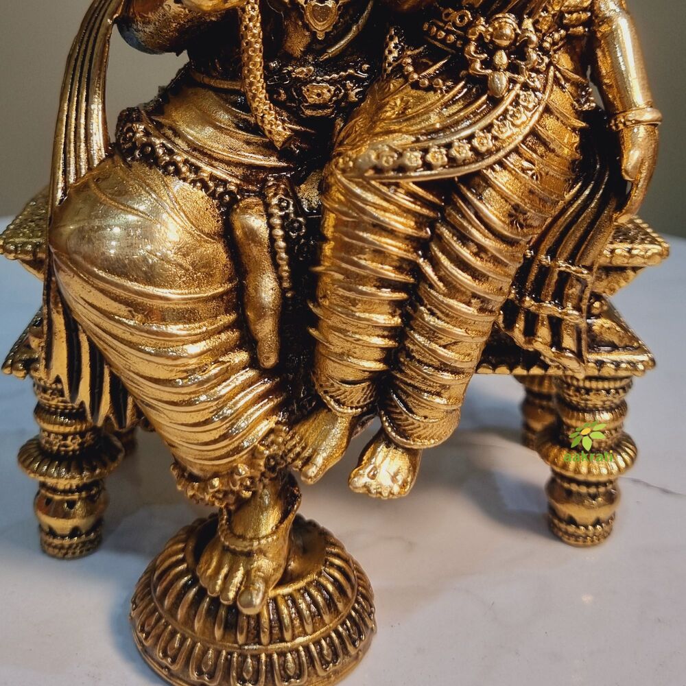 Aakrati Brass Narsimha Murti | Fierce Protector for Spiritual Peace | Divine Brass Narsimha Statue ( Yellow, 7 inch)