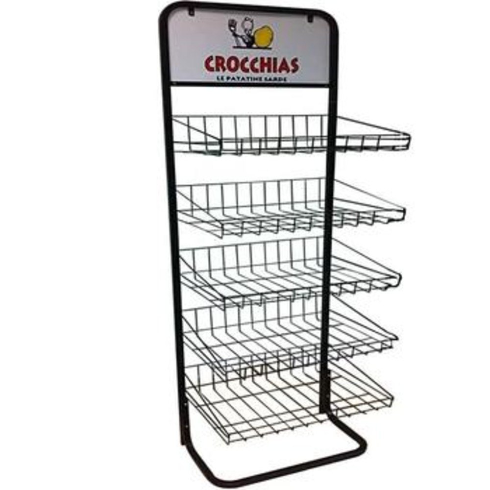 Chips Display Rack - Metal Material, Sturdy Design with Adjustable Shelves for Optimal Visibility and Space Efficiency