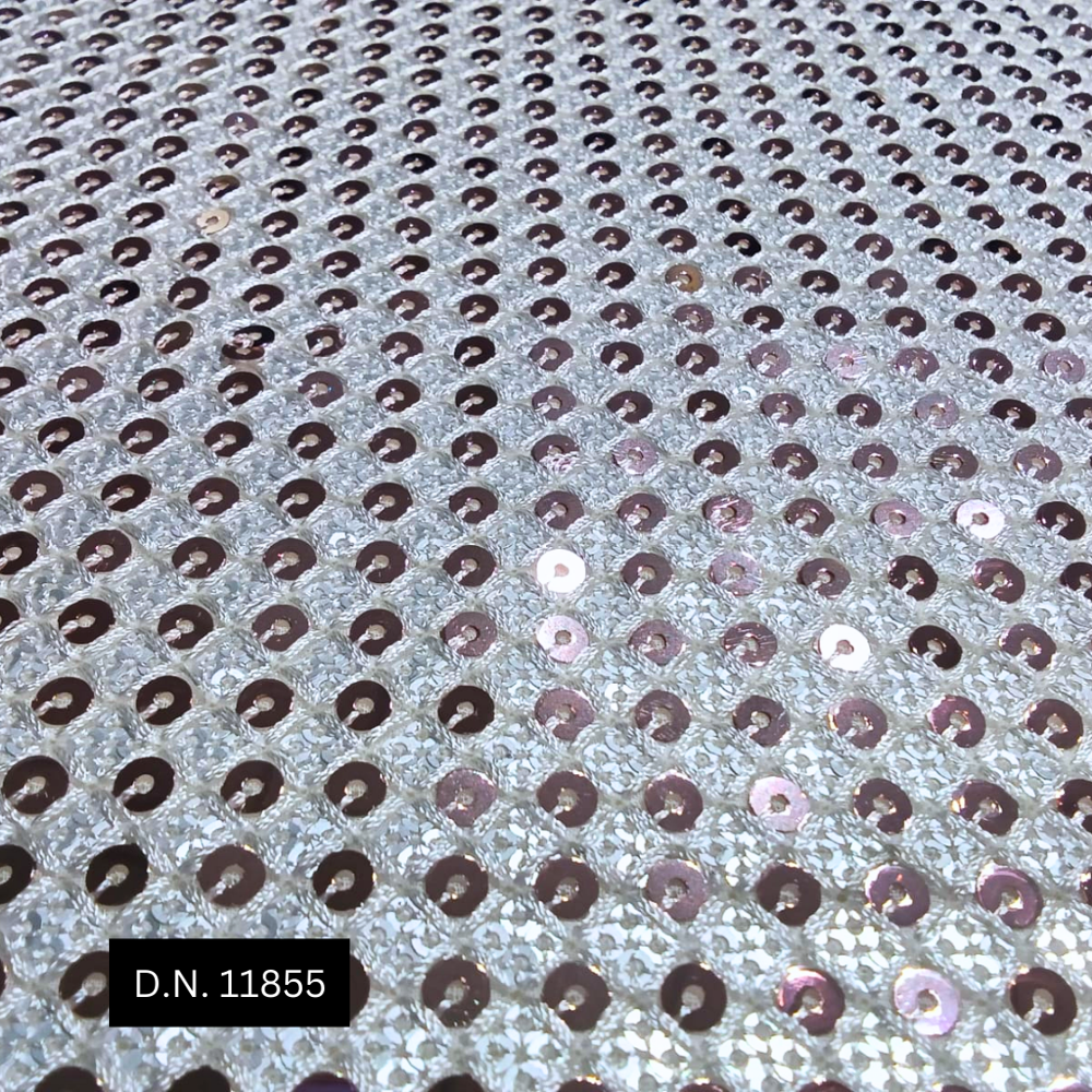Premium Embroidered Allover 4 Sequins Georgette Fabric For Couture Designs