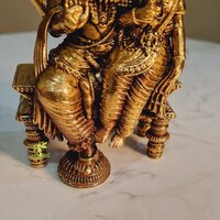 Aakrati Lord Narsimha Brass Idol | Perfect for Home Temple & Spiritual Growth | Brass Narsimha Murti ( Yellow, 4.5 inch)