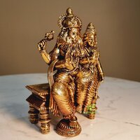 Aakrati Lord Narsimha Brass Idol | Perfect for Home Temple & Spiritual Growth | Brass Narsimha Murti ( Yellow, 4.5 inch)