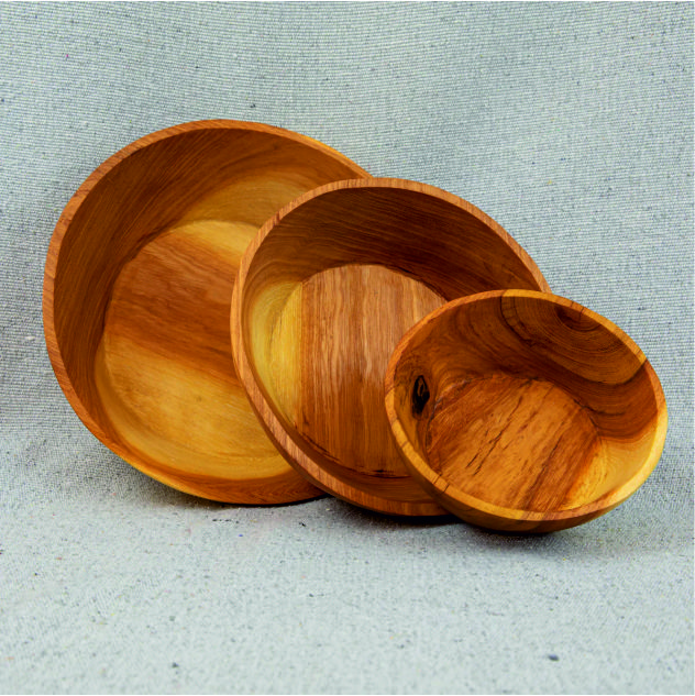 Bowl Set Of 3 Piece - Color: Brown