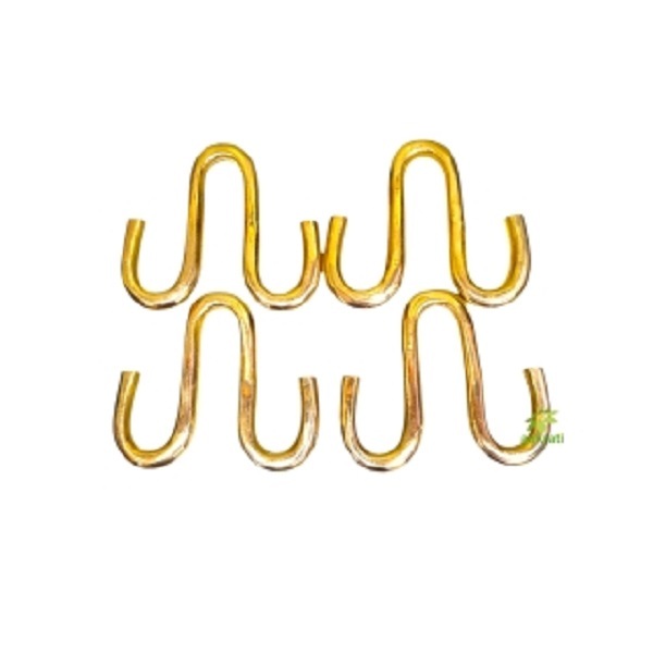 Elegant Brass Swing Chain Hooks for a Regal Touch | Handcrafted Brass Swing Chain Hooks for Classic Interiors ( Yellow, 5 inch)(one set =4 hook)