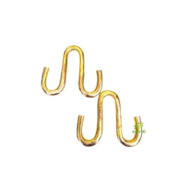 Elegant Brass Swing Chain Hooks for a Regal Touch | Handcrafted Brass Swing Chain Hooks for Classic Interiors ( Yellow, 5 inch)(one set =4 hook)