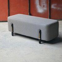 Hem Upholstry Cushioned Pouffee Bench Seating