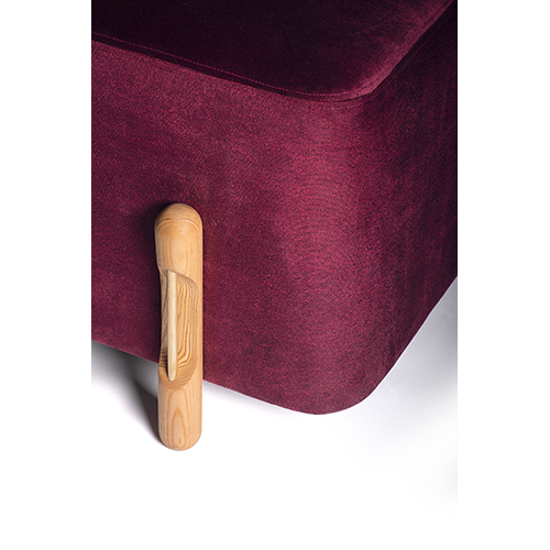 Hem Upholstry Cushioned Pouffee Bench Seating