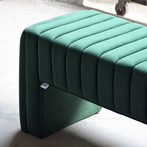 Linear Upholstry Cushioned Pouffee Bench Seating
