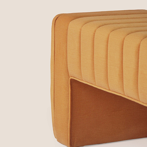 Linear Upholstry Cushioned Pouffee Bench Seating