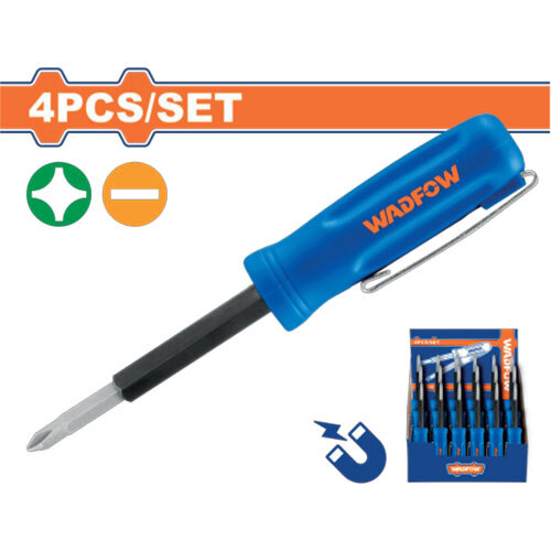 Wss2J04 4-In-1 Pocket Pen-Shape Screwdriver - Color: Blue